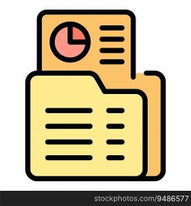 Collateral folder icon outline vector. Loan payment. Finance time color flat. Collateral folder icon vector flat