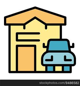 Collateral house car icon outline vector. Payment loan. Finance money color flat. Collateral house car icon vector flat