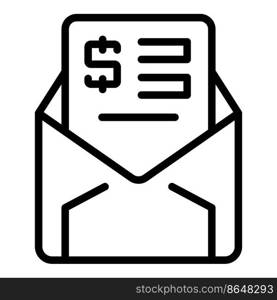 Collateral mail icon outline vector. Time money. Loan payment. Collateral mail icon outline vector. Time money