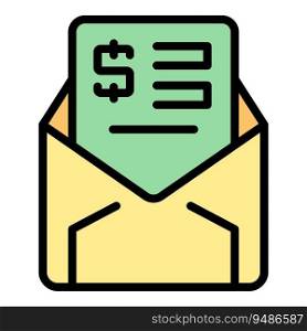 Collateral mail icon outline vector. Time money. Loan payment color flat. Collateral mail icon vector flat