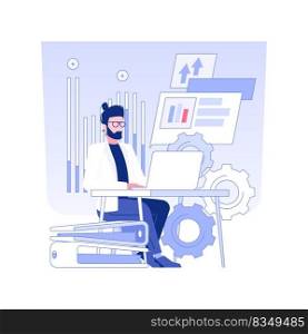 Collecting information isolated concept vector illustration. Business analyst studying market environment, IT company, collecting data, branding strategy development vector concept.. Collecting information isolated concept vector illustration.