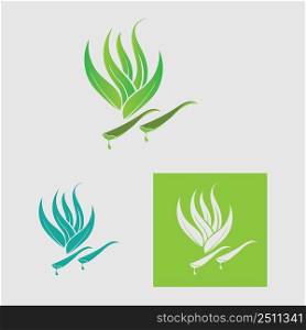 collection Aloe Vera logo template,Green leaf aloe vera label