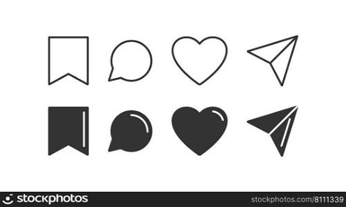 Collection buttons of Generic social media icon. Vector illustration desing.