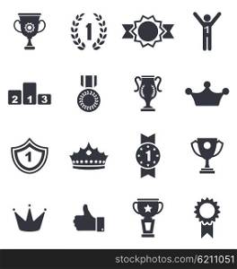 Collection Colorful Awards Icons Isolated on White Background. Illustration Collection Colorful Awards Icons Isolated on White Background - Vector