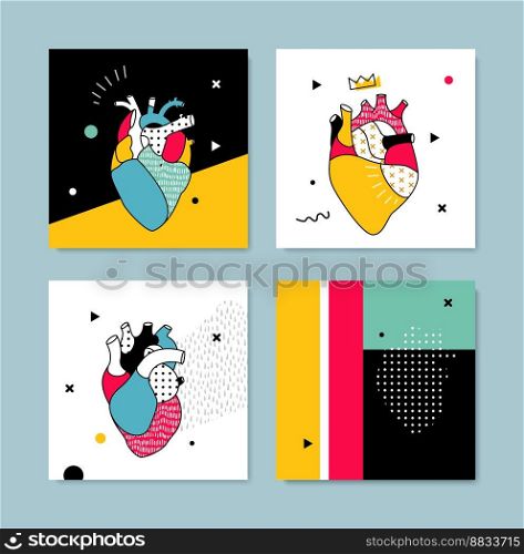 Collection covers templates in pop style vector image
