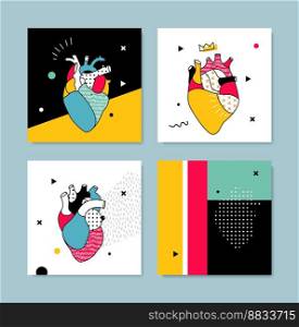 Collection covers templates in pop style vector image