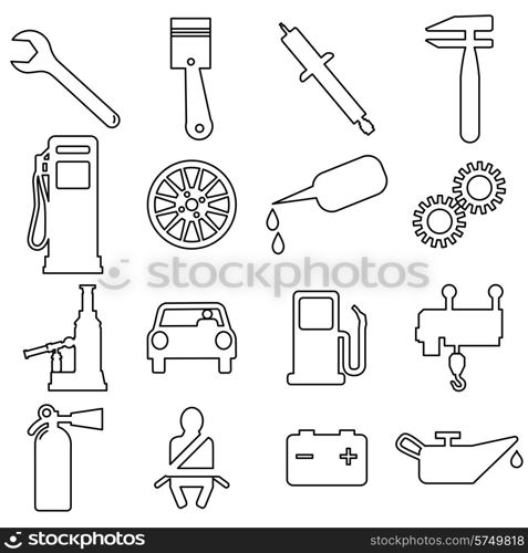 Collection flat icons. Car symbols. Vector illustration.