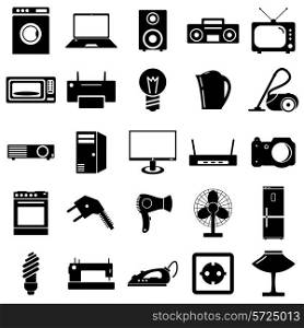 Collection flat icons. Electrical devices symbols. Vector illustration.