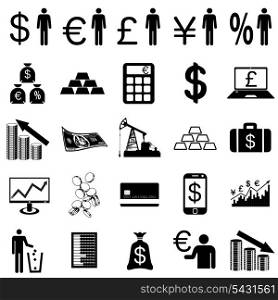 Collection flat icons. Finance symbols. Vector illustration.