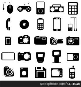 Collection flat icons. Multimedia symbols. Vector illustration.