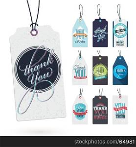 Collection of 10 Vintage Style Hang Tags with Thank You Notes