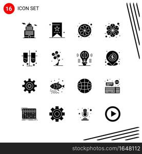 Collection of 16 Vector Icons in solid style. Pixle Perfect Glyph Symbols for Web and Mobile. Solid Icon Signs on White Background. 16 Icons.. Creative Black Icon vector background