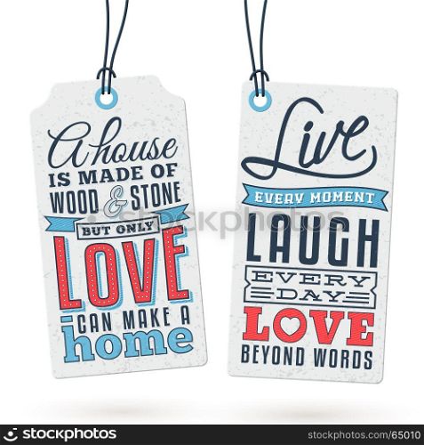 Collection of 2 Hang Tags with Colorful Quotes