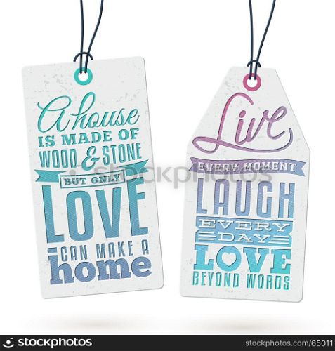 Collection of 2 Hang Tags with Colorful Quotes