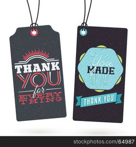 Collection of 2 Vintage Style Hang Tags with Thank You Notes