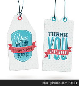 Collection of 2 Vintage Style Hang Tags with Thank You Notes