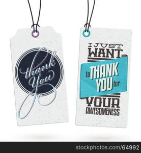 Collection of 2 Vintage Style Hang Tags with Thank You Notes