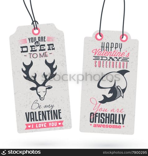 Collection of 2 Vintage Valentine&rsquo;s Day Related Gift Tags