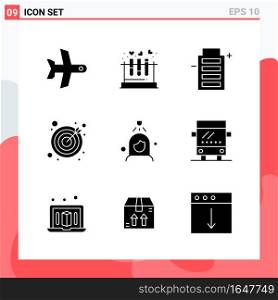 Collection of 9 Vector Icons in solid style. Modern Glyph Symbols for Web and Mobile. Solid Icon Sign Isolated on White Background. 9 Icons.. Creative Black Icon vector background