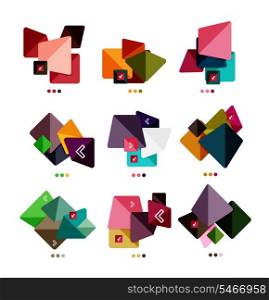Collection of abstract colorful geometric shapes isolated on white. For business background | numbered banners | business lines | graphic website