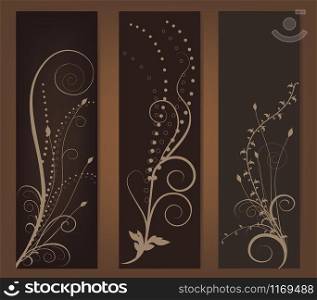 Collection of abstract floral banner