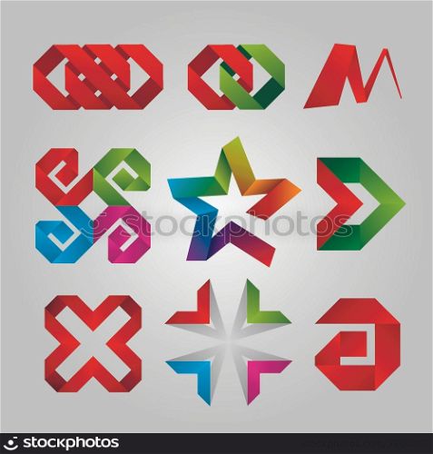 collection of abstract logos of the tape