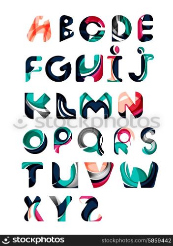 Collection of alphabet letters logos design elements. Business abstract symbol set, flowing overlapping shapes design