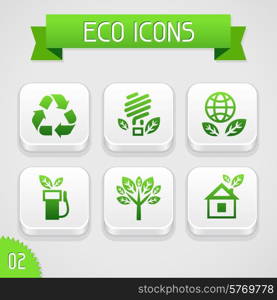 Collection of apps icons. with eco elements. Set 2.