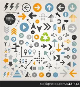 Collection of arrows for web design. A vector illustration