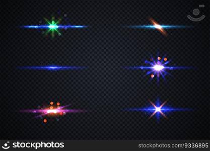 Collection of beautiful bright lens flares