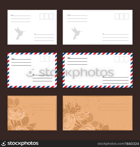 Collection of beautiful different closed envelopes