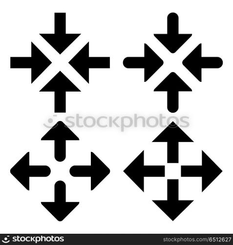 Collection of black arrow symbols. arrow box symbol