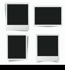 Collection of blank photo frames with different shadow effect and empty space for your photograph and picture. EPS10 vector illustration isolated on white background.