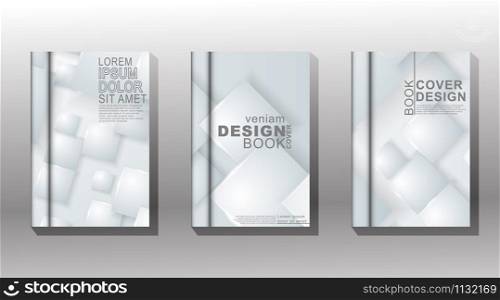 Collection of book cover vectors with sparkling white squares