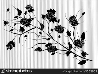 Collection Of Branches, Isolated On White Background, Vector Illustration