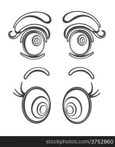Collection of cartoon eyes illustrations. Fully editable eps 8 file