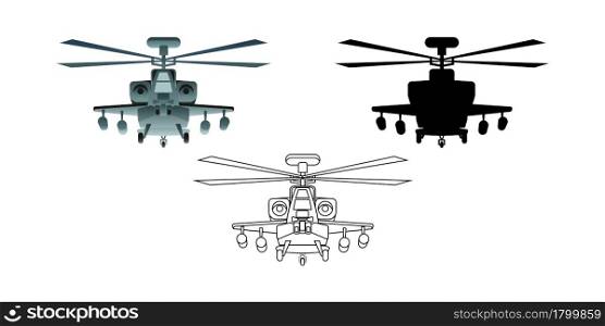 collection of cartoon of army helicopter,vector illustration