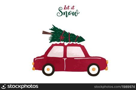 Collection of Christmas background set with car.Editable vector illustration for New year invitation,postcard and website banner