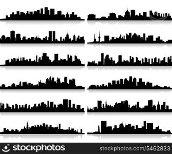 Collection of city landscapes. A vector illustration