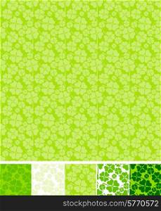 Collection of clover patterns, for Saint Patrick Day.