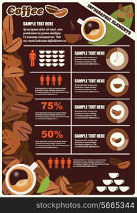 Collection of coffee infographics elements, vector