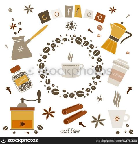 Collection of coffee vector design elements. Eps 10