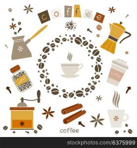 Collection of coffee vector design elements. Eps 10