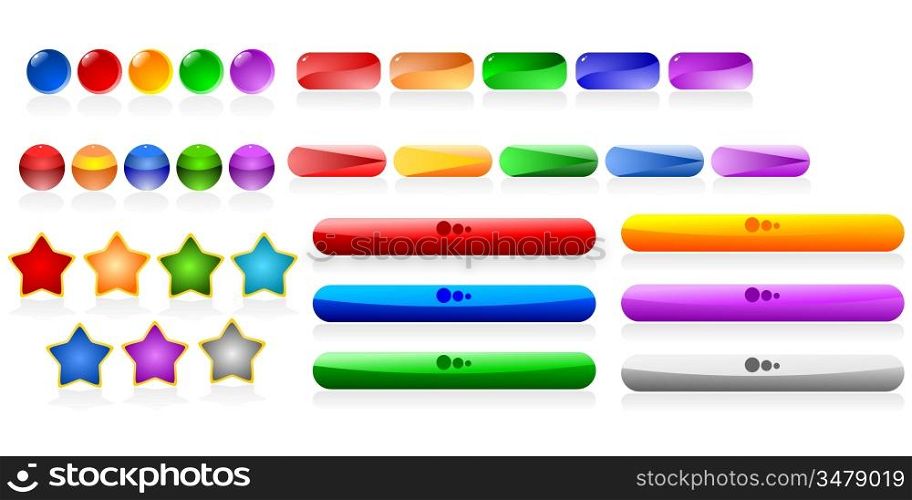 Collection of color buttons