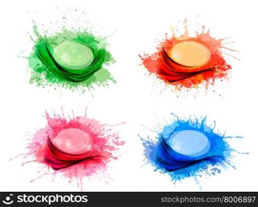 Collection of colorful abstract watercolor backgrounds. Vector.