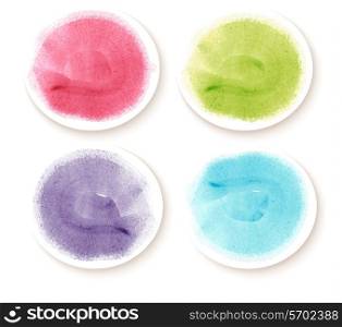 Collection of colorful abstract watercolor banners/speech bubbles. Vector