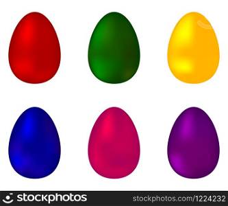 Collection of colorful colored eggs for Easter holiday. Collection of colorful colored eggs