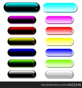 Collection of colorful gel filled buttons with shadow effect