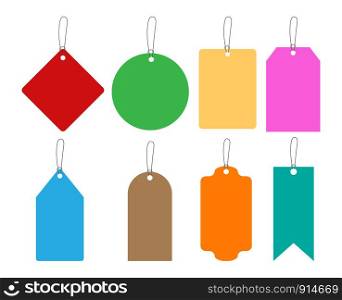 Collection of colorful hang tags set isolated on white background - Vector illustration