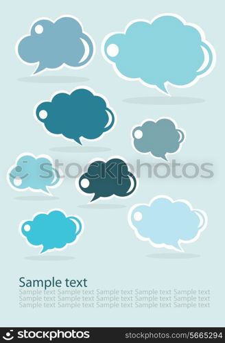 Collection of colorful info speech clouds